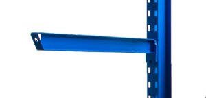 Kragarm mit Abweiser lackiert einhängbar 300x143 - Kragarmregal einseitig, Höhe 4200 mm, Tiefe 1200 mm, lackiert