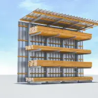 Kragarmregal einseitig mit Dach und Rückwand