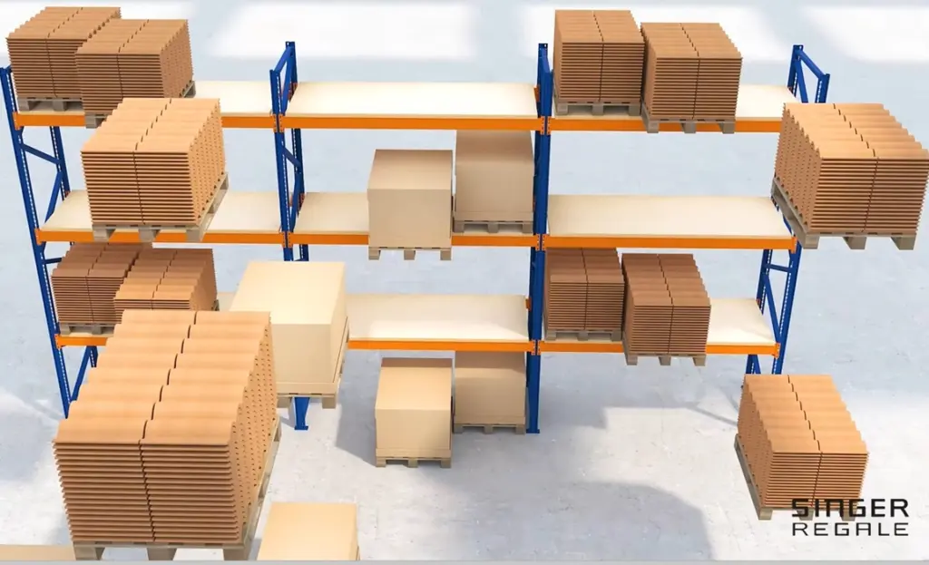 palettenregal-lackiert-flexible-lagerung ABC-Analyse Logistik: Palettenregale für flexible Lagerung