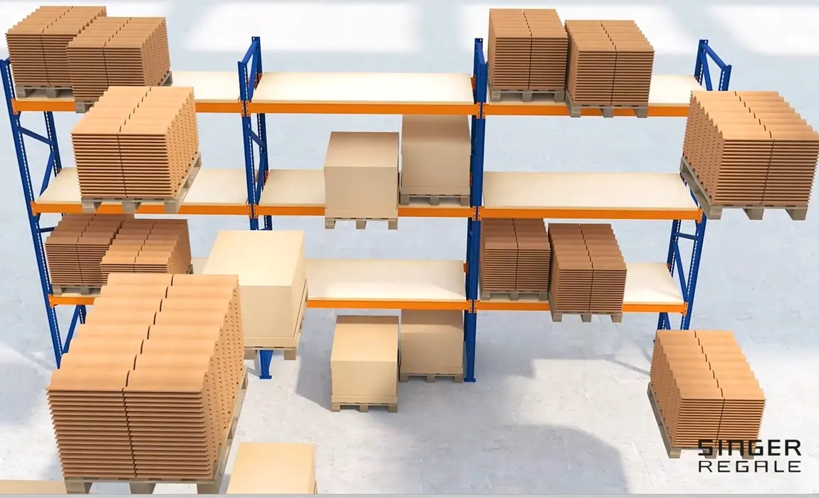 palettenregal-lackiert-flexible-lagerung ABC-Analyse Logistik: Palettenregale für flexible Lagerung