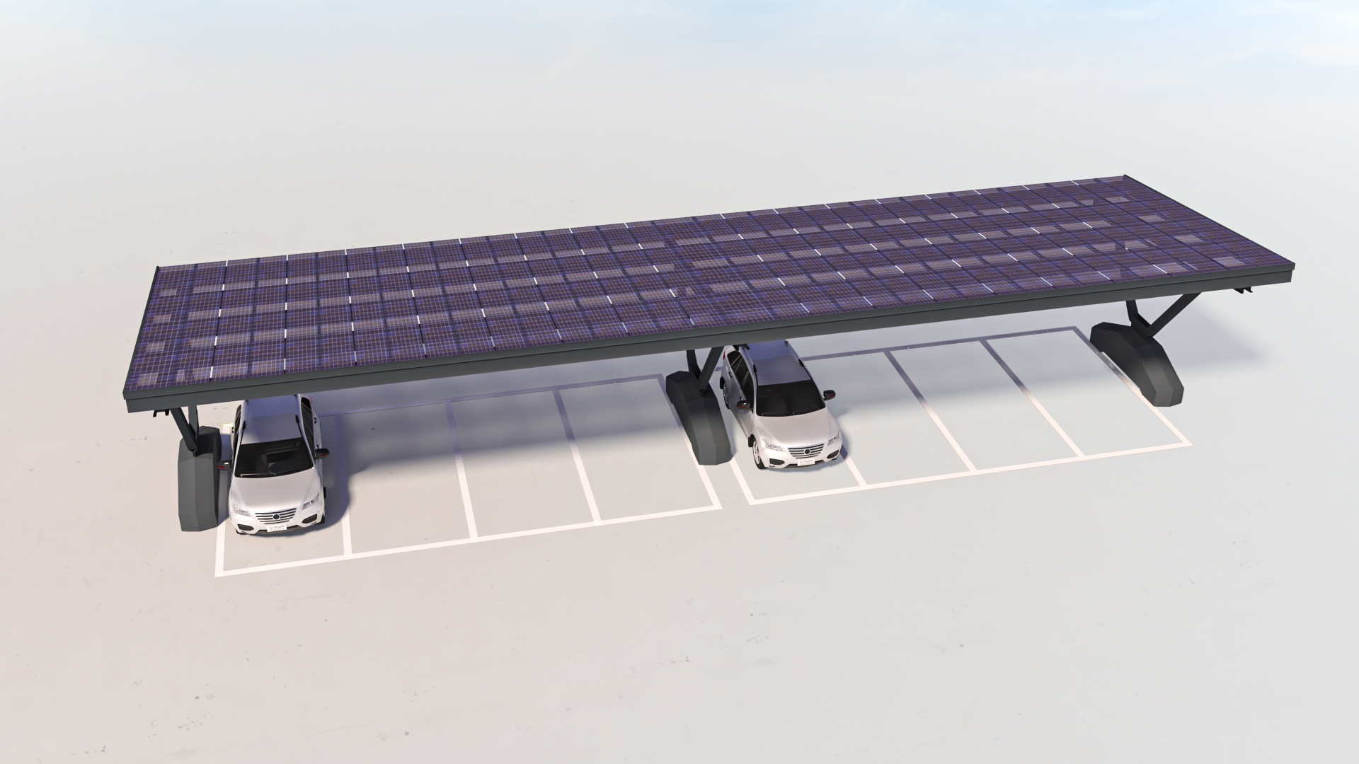 Singer Solar Carport - Anthrazit mit Glasmodule