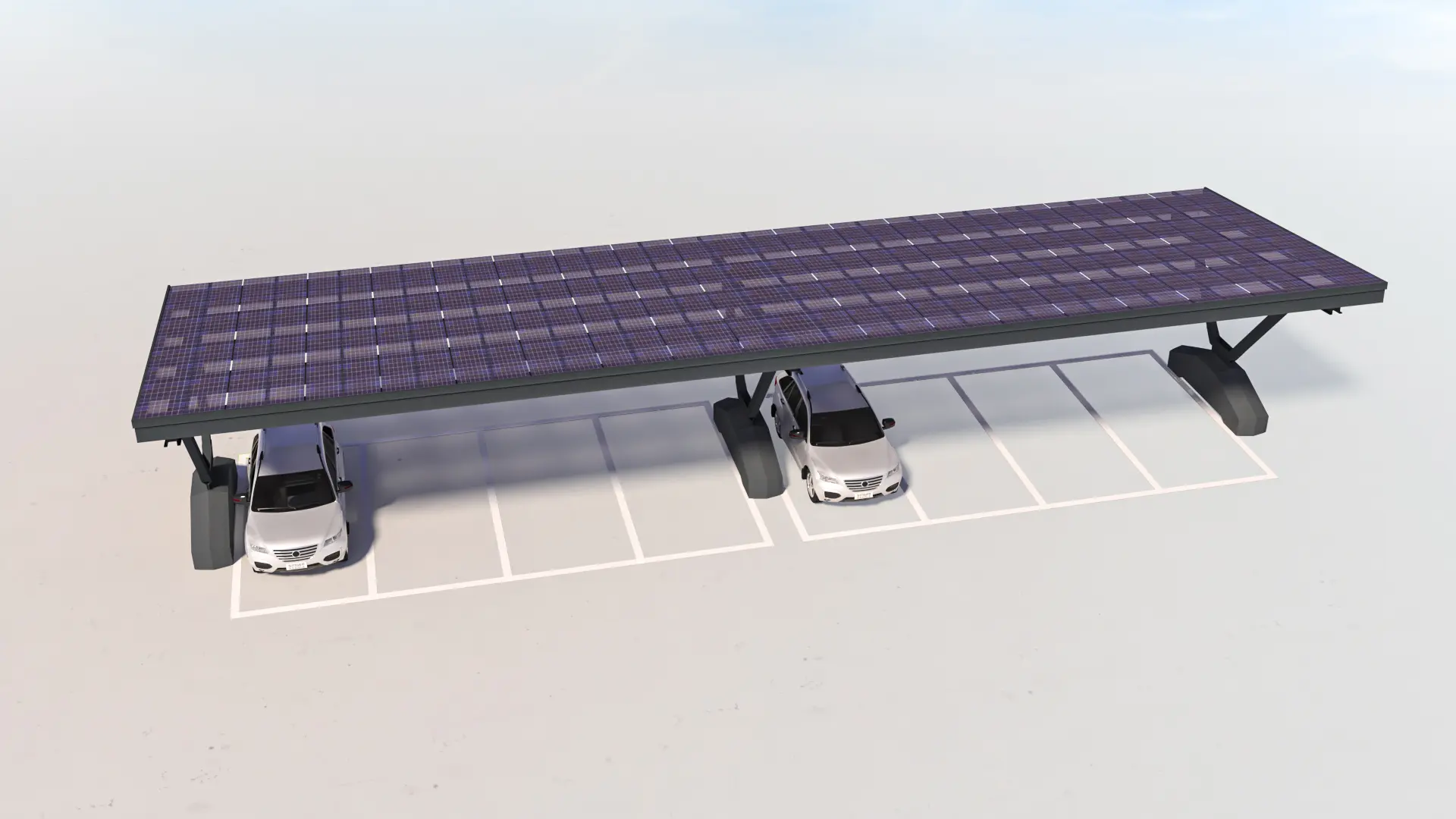 Singer Solar Carport - Anthrazit mit Glasmodule