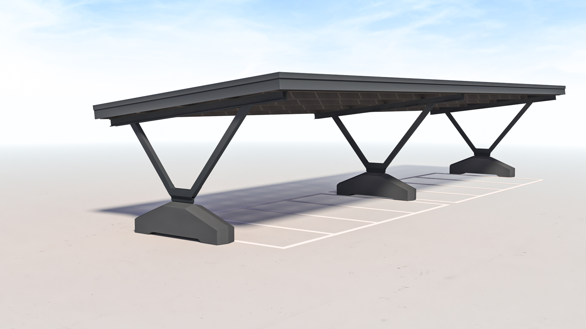 Singer Carport - Standard in Anthrazit mit Blechdach