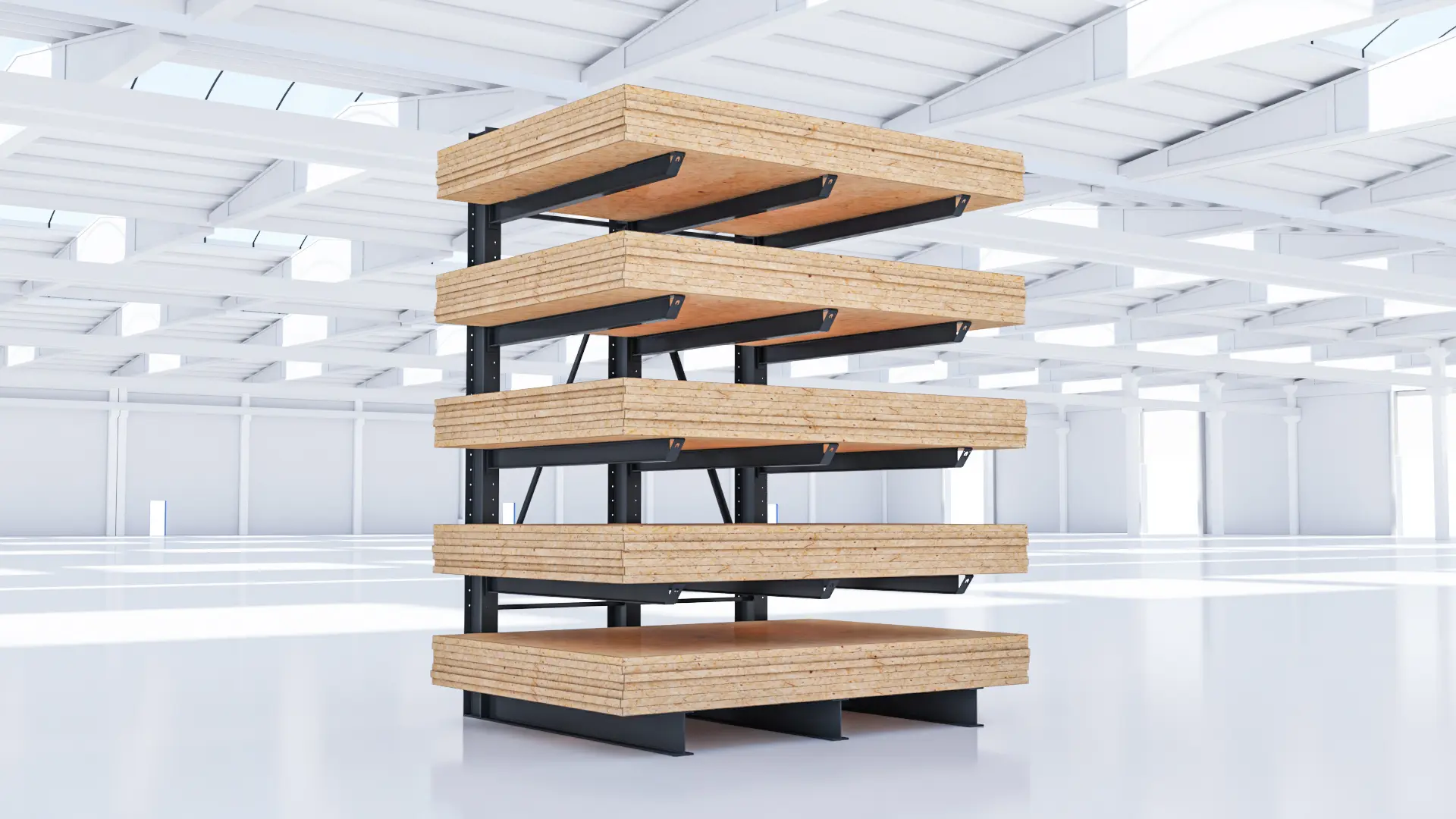 Spanplattenregal lackiert Höhe 3.500 x 2.000 mm 3.500 mm Nutztiefe 2.000 mm